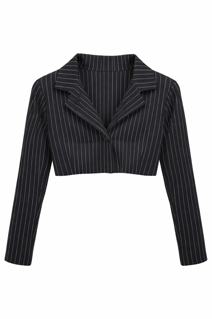 Long Sleeve Black Short Blazer For Girls