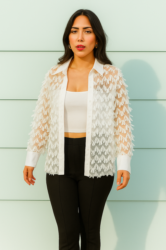 Fancy Style White Shirt With Slip For Girls