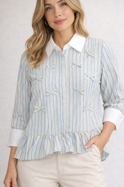 Mini Bow Charm Shirt For Girls