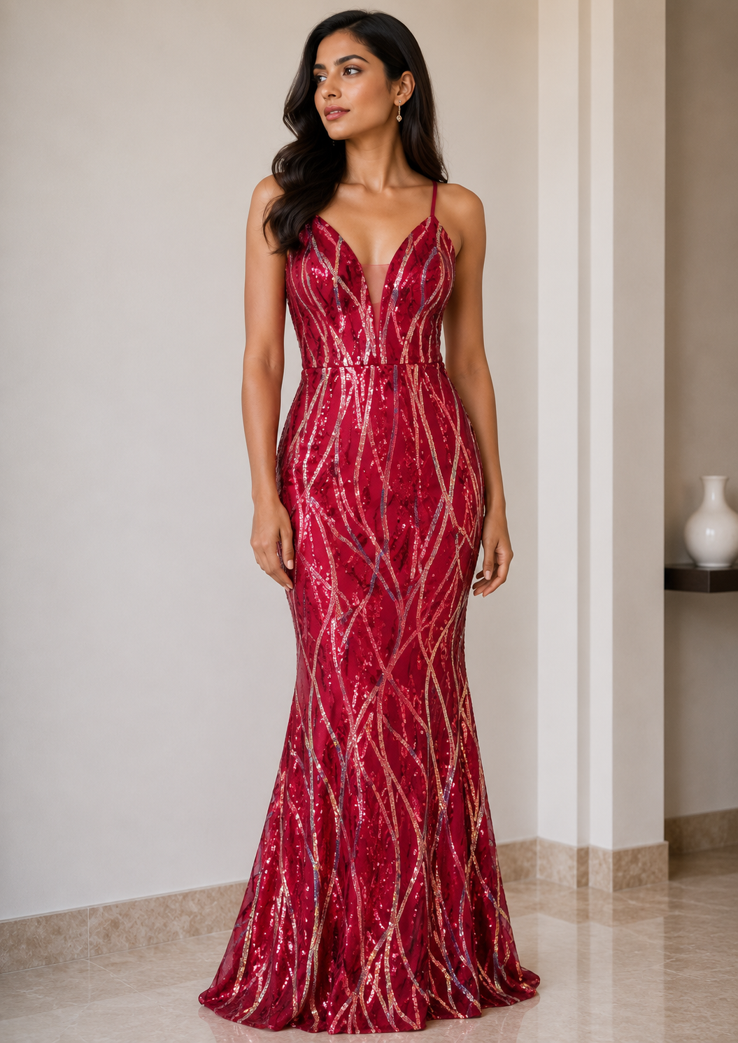 Bright One Stripe Long Gown