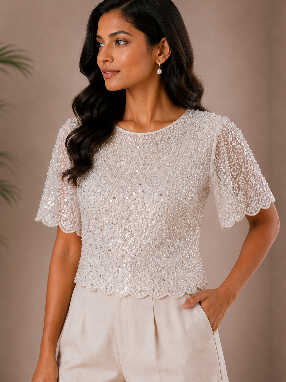 Pearl Crystal Top