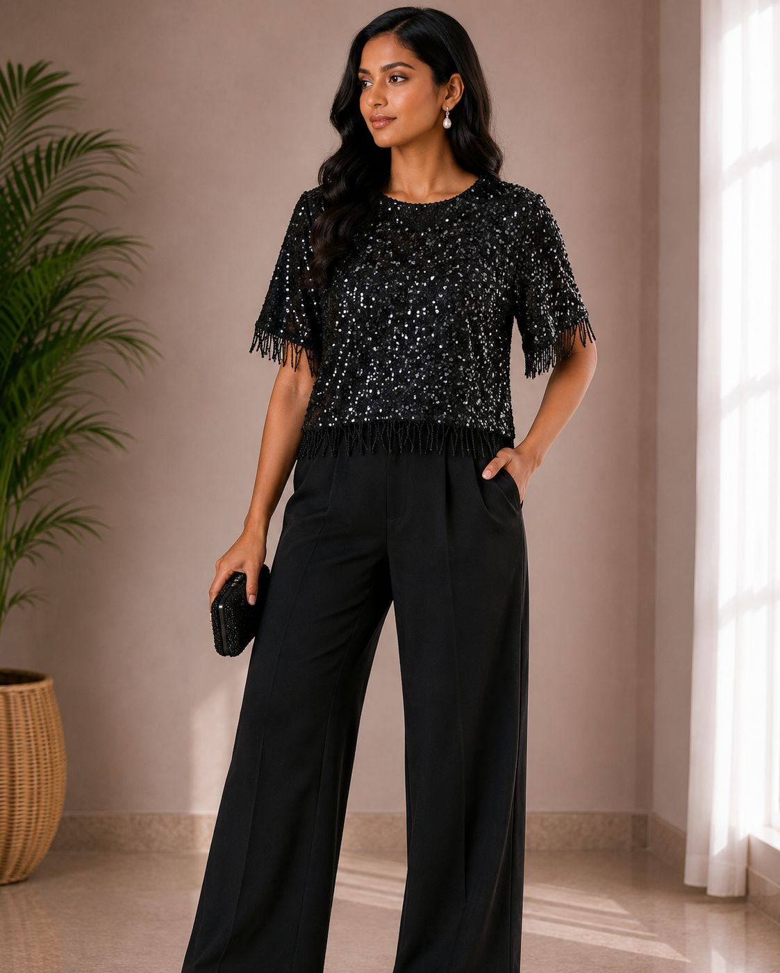 Sequin Fringe Glamour'S Top