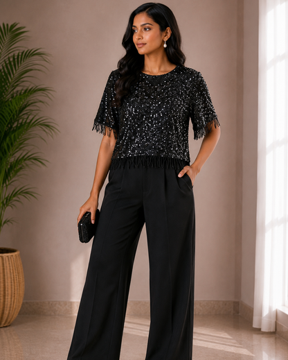 Sequin Fringe Glamour'S Top