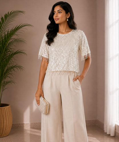 Sequin Fringe Glamour'S Top
