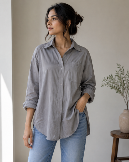 Wide Collar Style Shirt