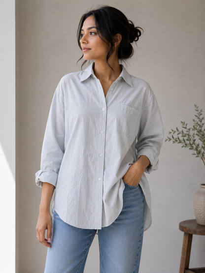 Wide Collar Style Shirt