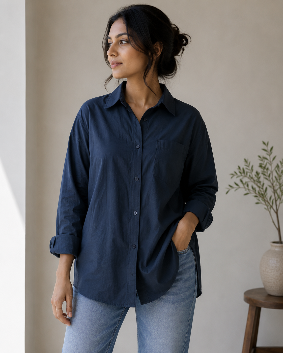 Wide Collar Style Shirt
