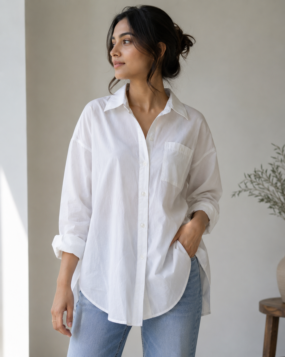 Wide Collar Style Shirt