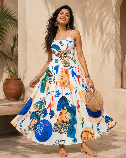 Multi Shaded One Strip Dress