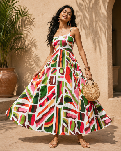 Multi Shaded One Strip Dress