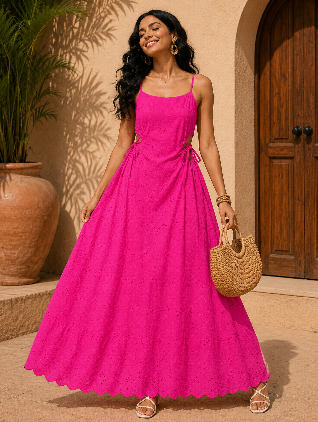 Embraided Cotton Maxi Dress