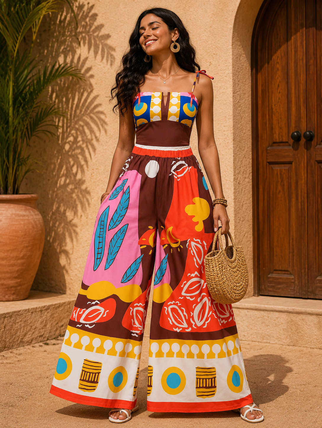 Multi Design One Strip Top Jumpsuit