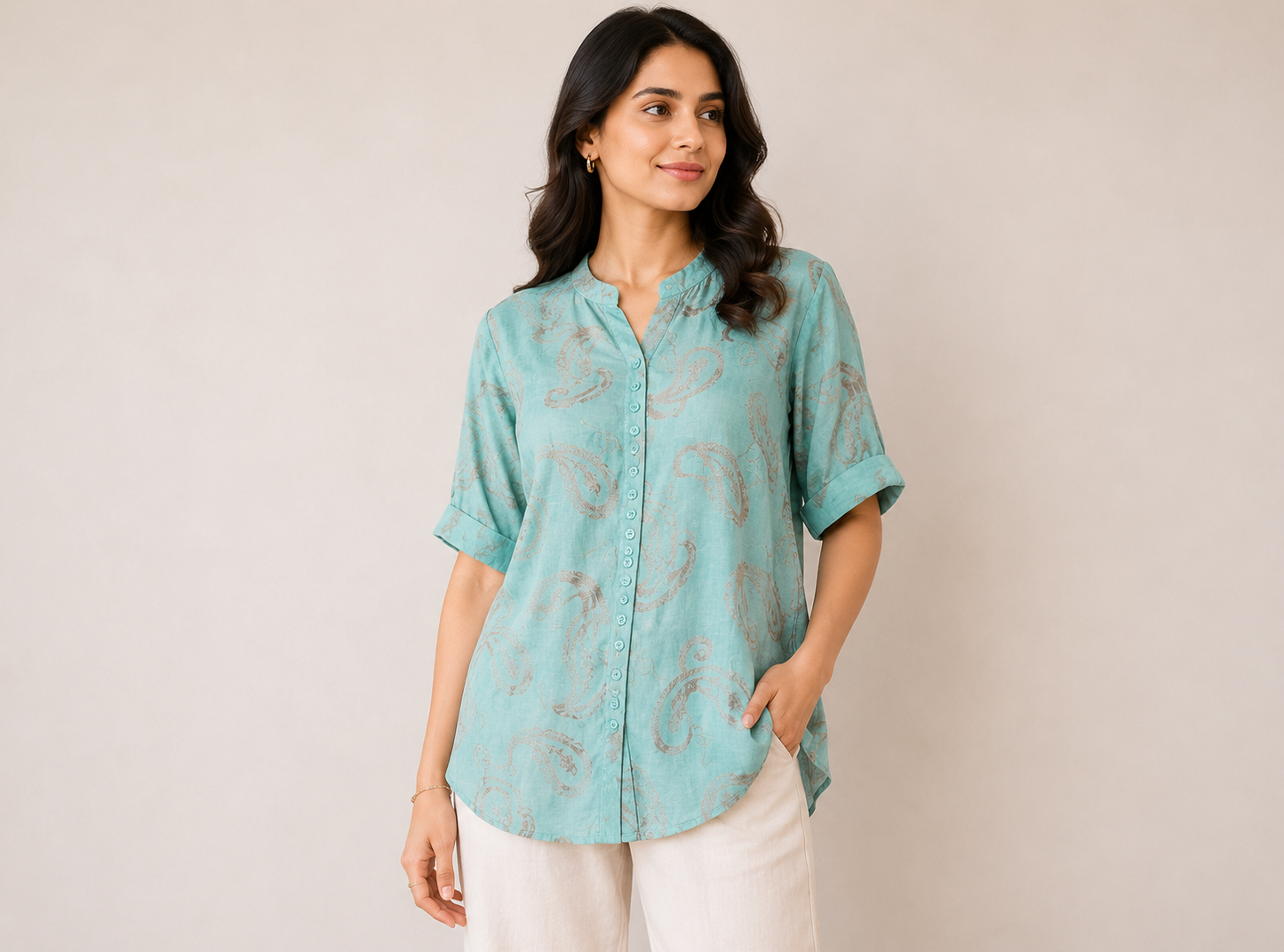Ocean Whisper Printed Top