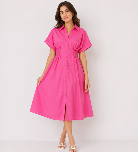 Pink Paradise Shirt Dress