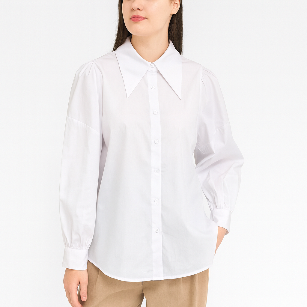 Big collar shirt for women