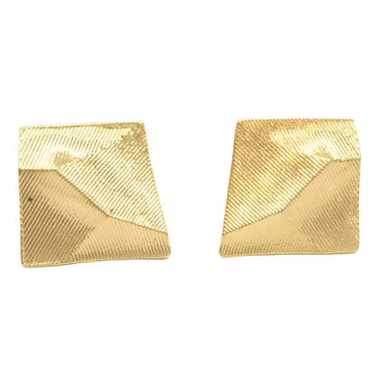 Geometric shape golden stud earring