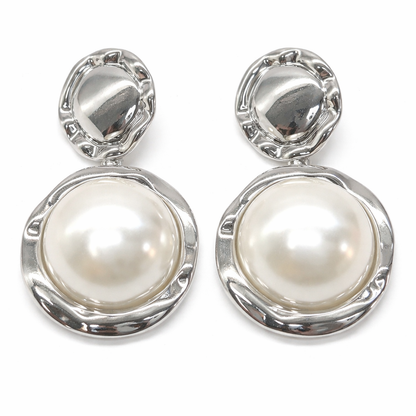 Ivory Orbit Pearl Earrings