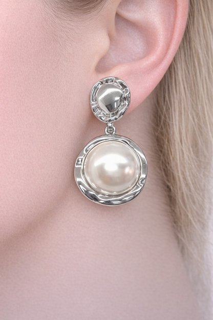 Ivory Orbit Pearl Earrings