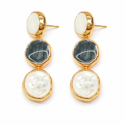 Aurora Triple Disc Drop Earrings