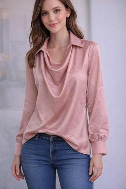 Long Hand Silk Shirt For Women