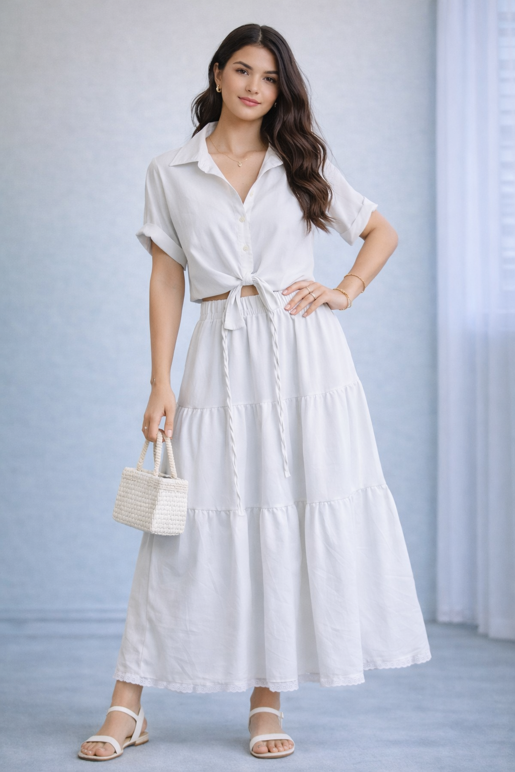 Shirt With Long Skirt For Women