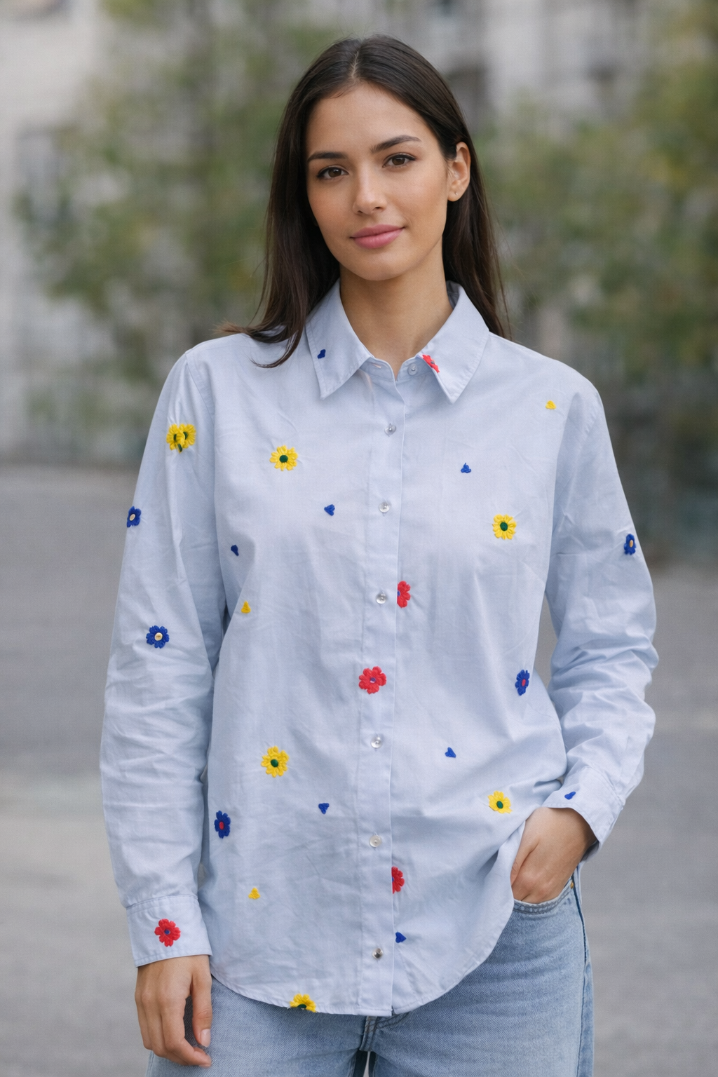 Small Pretty Flower Shirt For Women