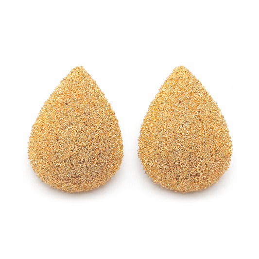 Golden Dune Textured Stud Earrings