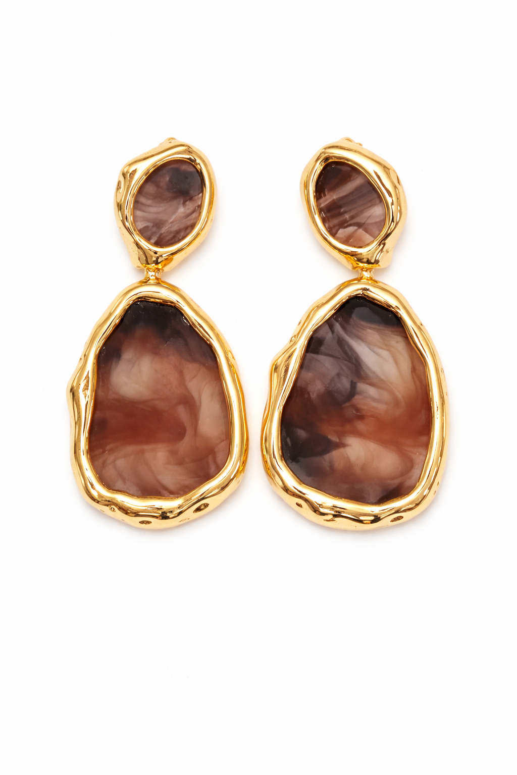 Aura Mist Gold Frame Earrings