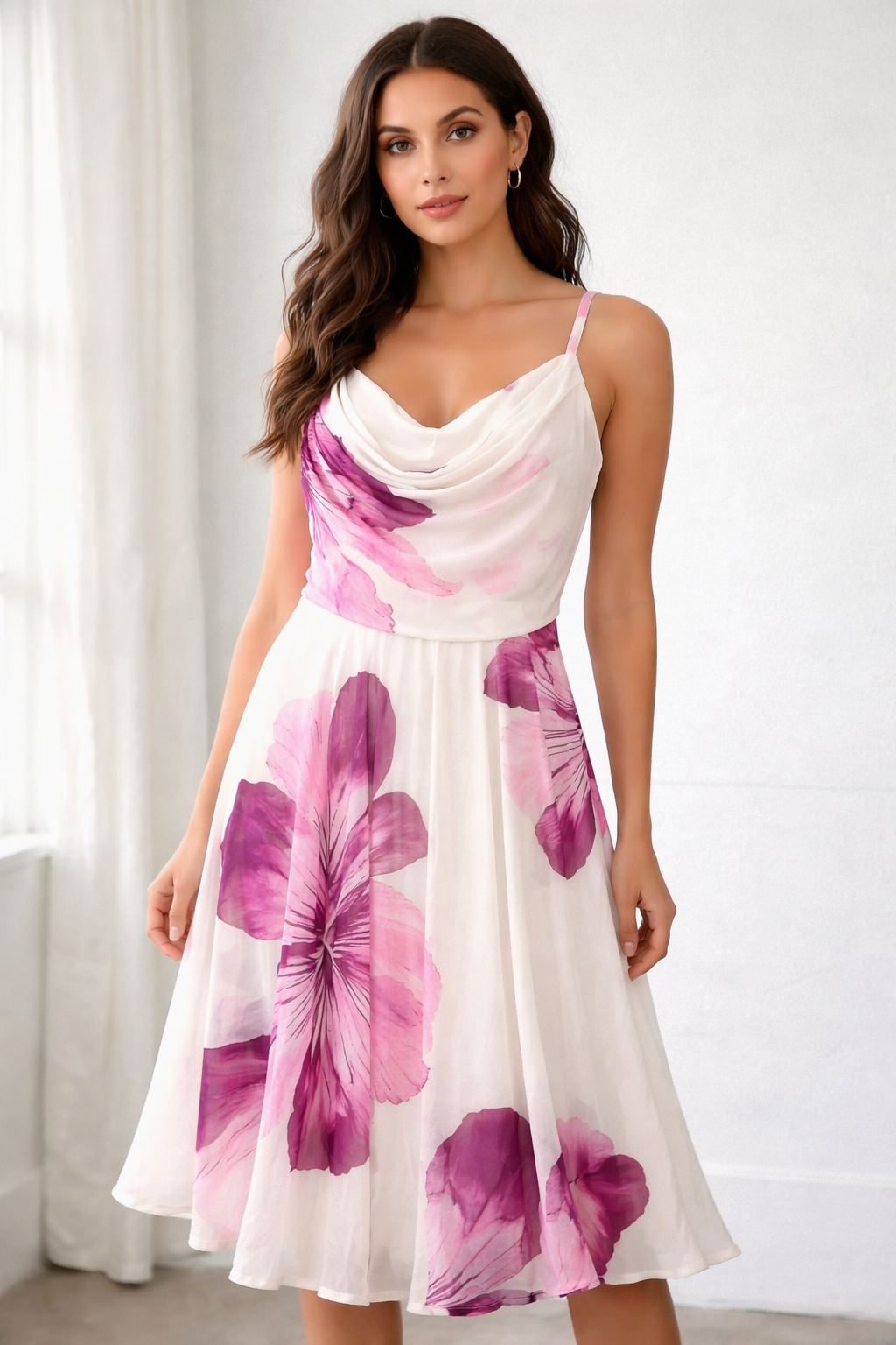 Gorgeous Pink & Purple Shaded Flower Gown For Women