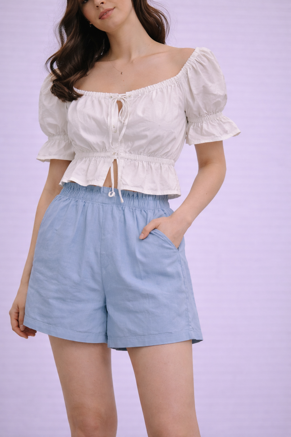 Blue Formal Shorts For Girl
