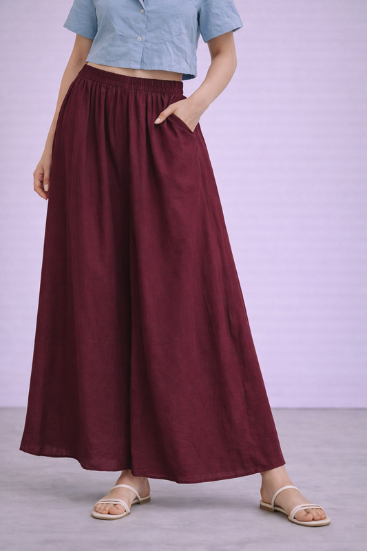 Maroon Cotton Skirt For Girls