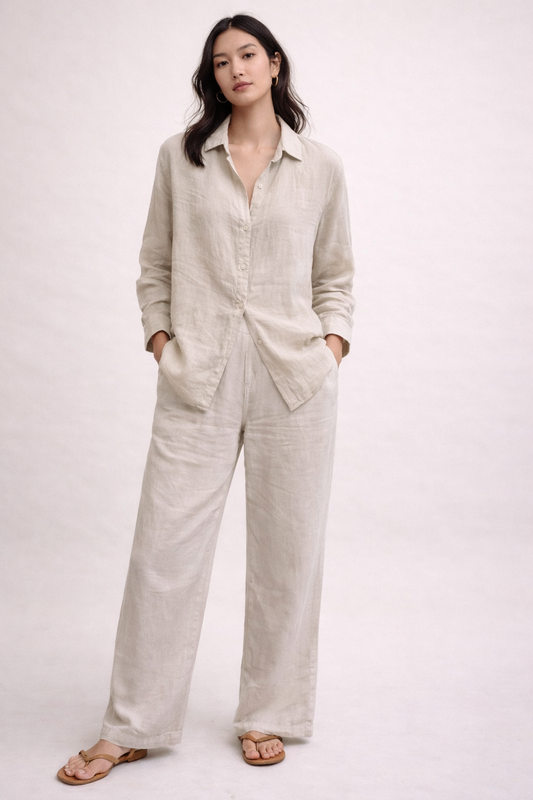 Green Shirt With Pant Set For Women