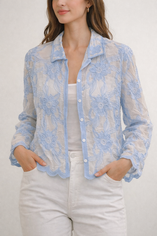 Stylish White Shirt Embroidery Shirt For Girls