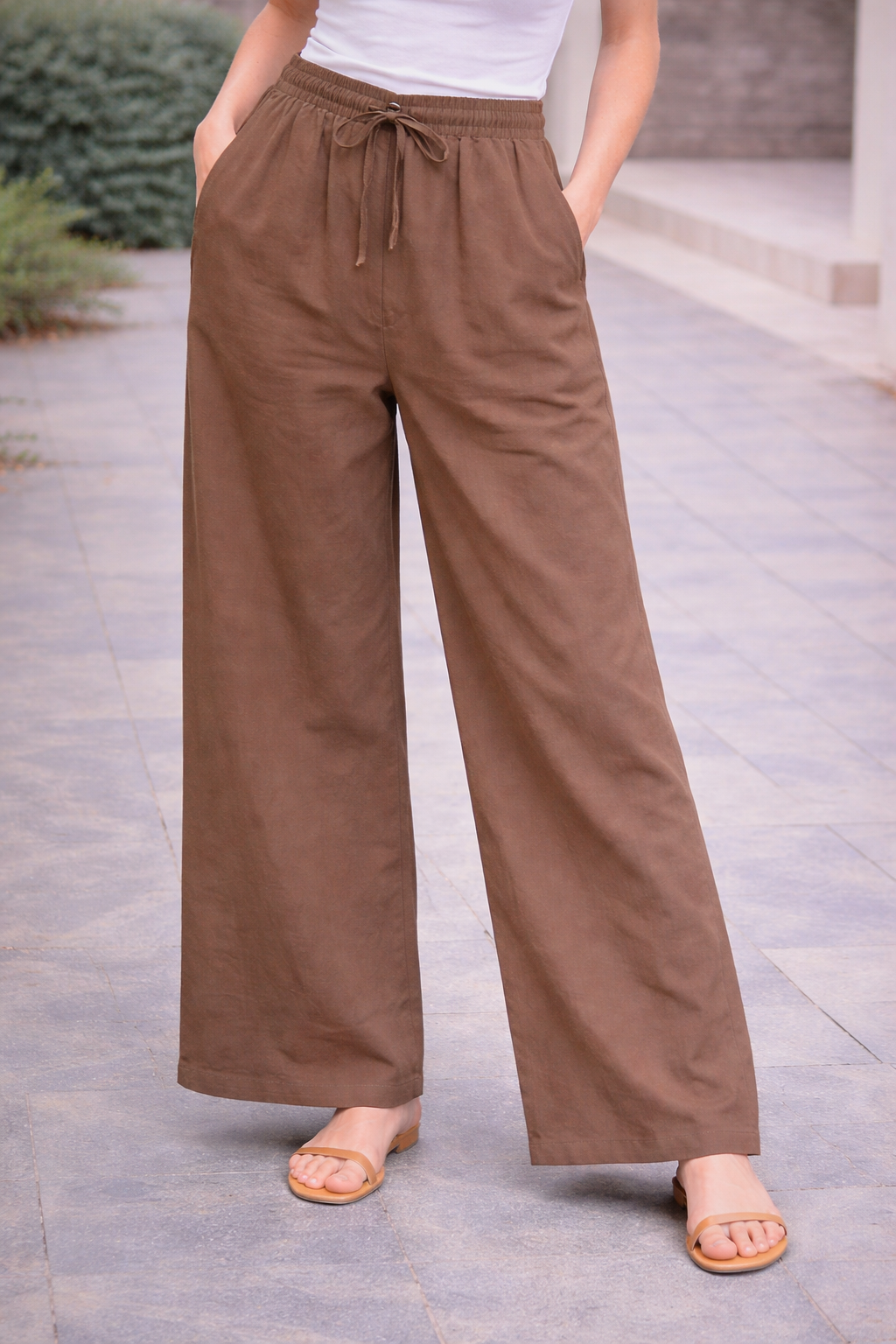 Brown Baggie Style Pant For Girls