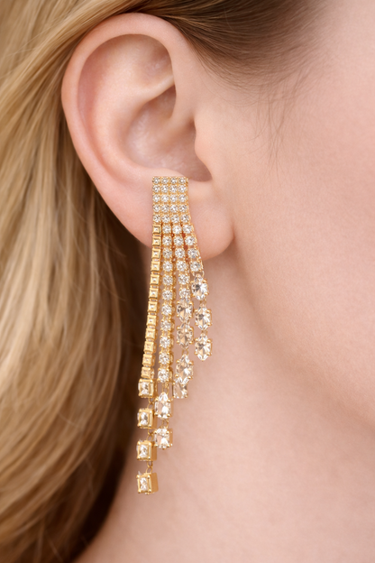 Celestial waterfall drop earring