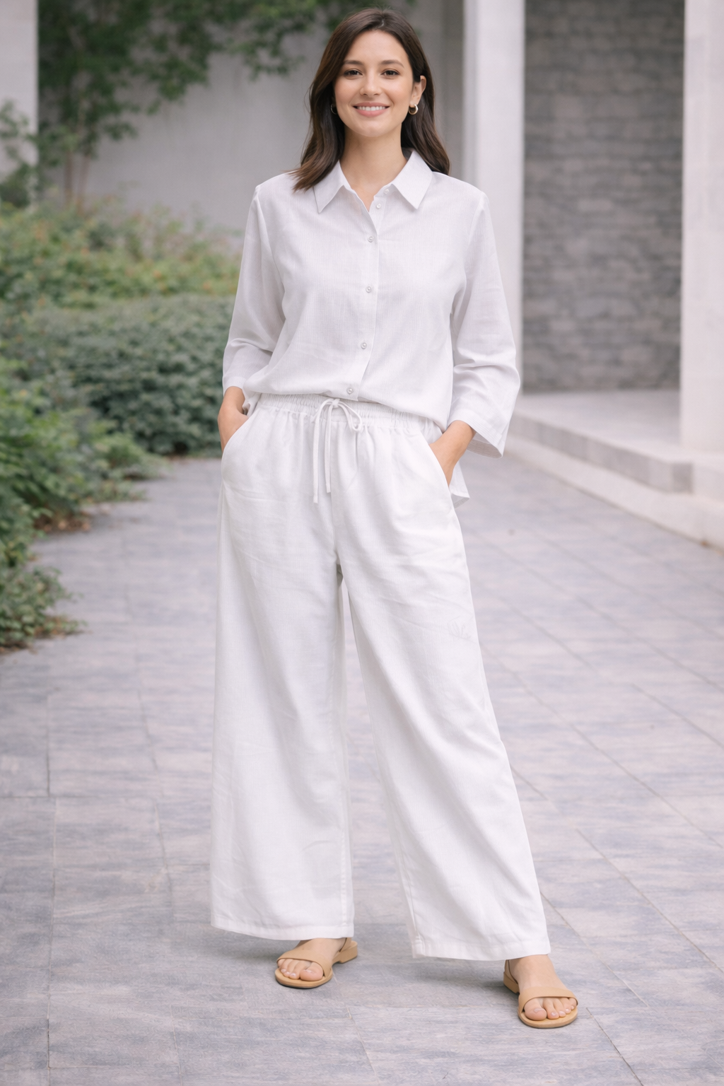 White Colour Shirt With Pant Set For Girls