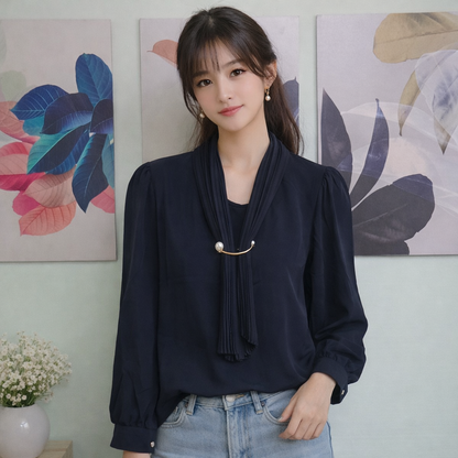 Long Hand Formal  Look With Broch For Women