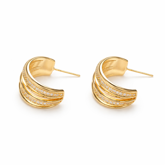 Aurelia Ribbed Crescent Hoops