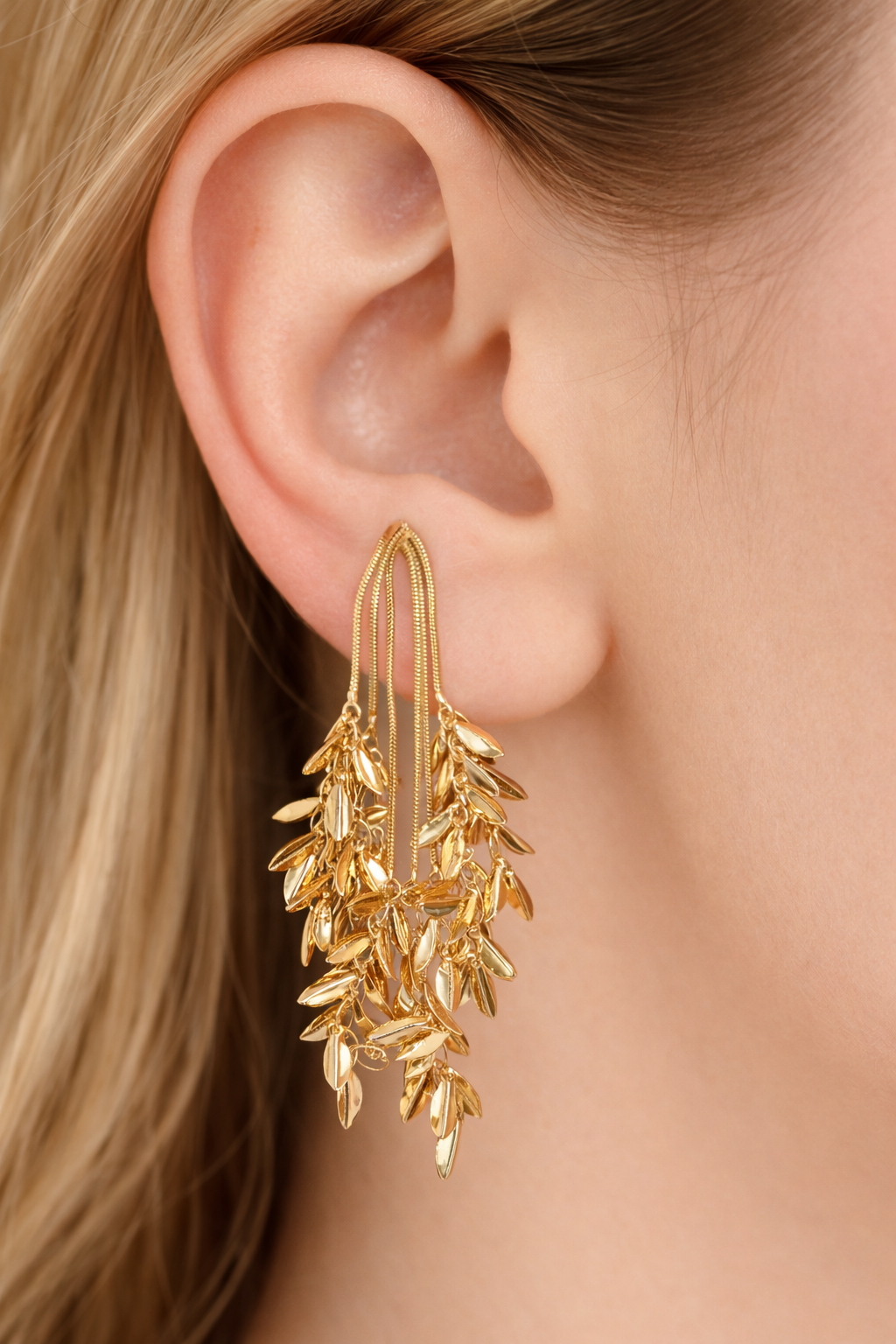 Cascading Leaf Drop Earrings