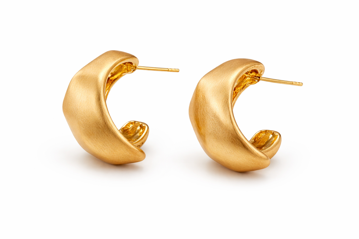 Aura Geometric Matte Hoops