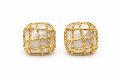 Pearl Grid Studs
