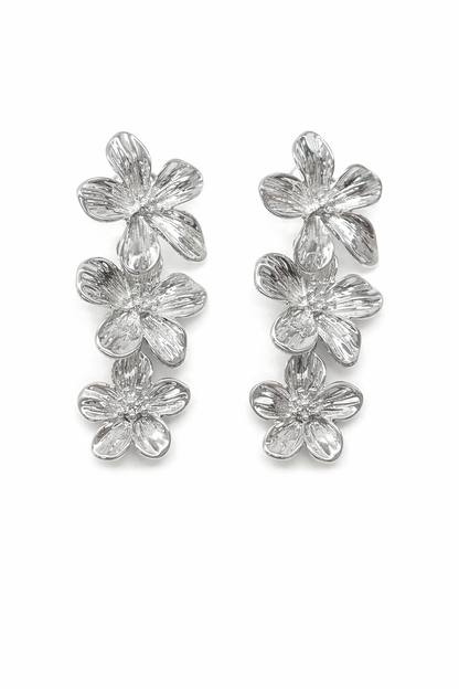Silver Bloom Cascade Earrings