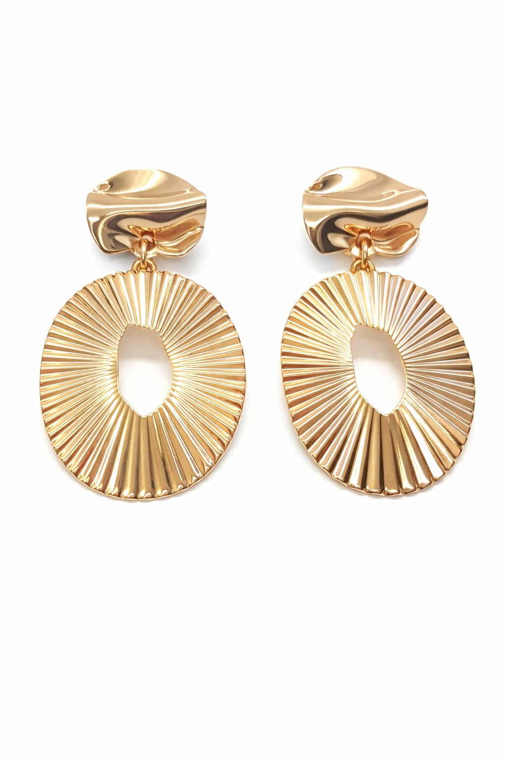 Radiant Ripple Gold Earrings