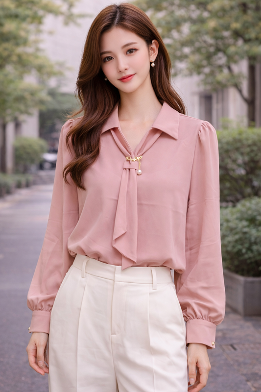 Long Hand Formal  Look With Zigzag Broch For Women