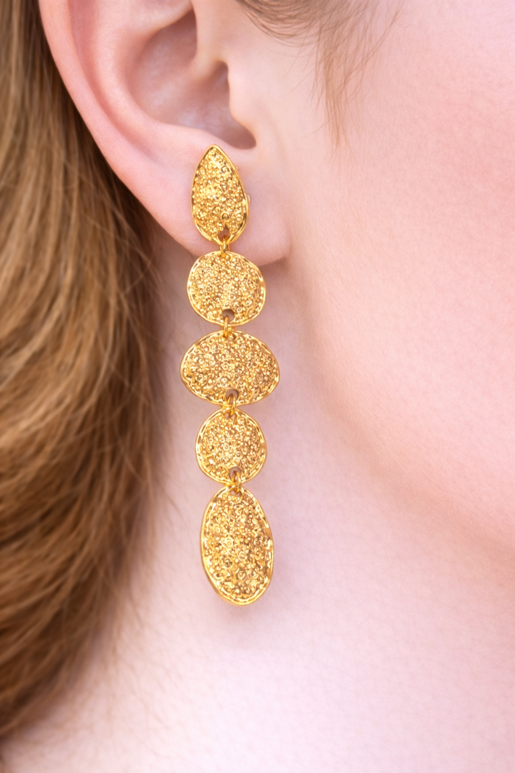 Celeste Cascade Gold Drop Earrings