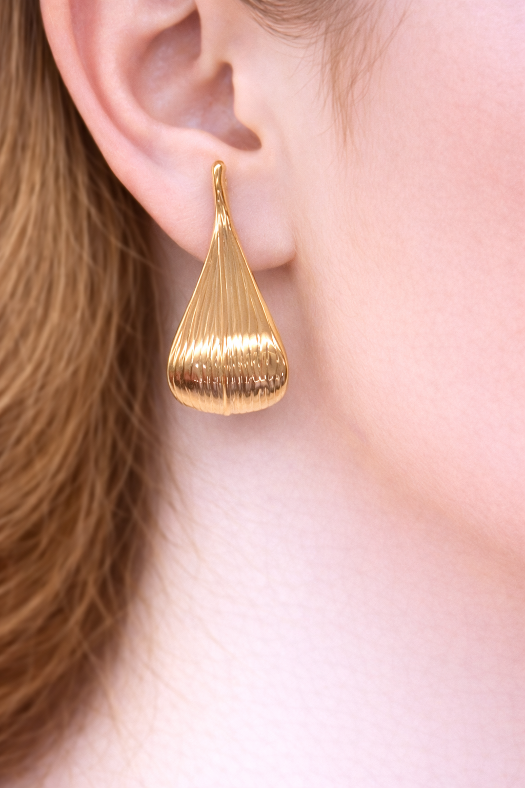 Aurora Teardrop Gold Statement Earrings