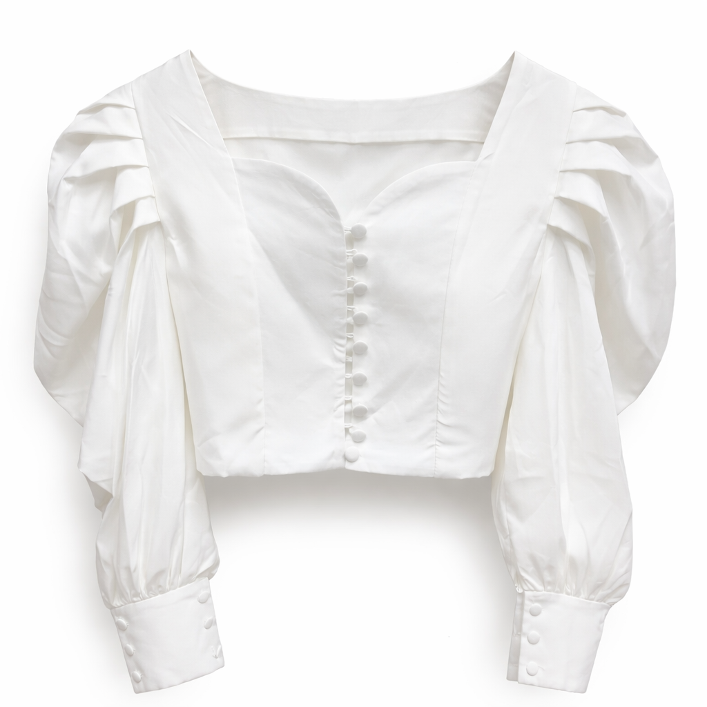 Long sleeves wrap front crop top