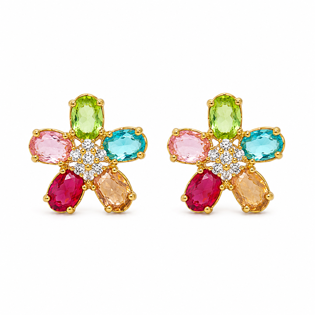 Rainbow Blossom  Earrings
