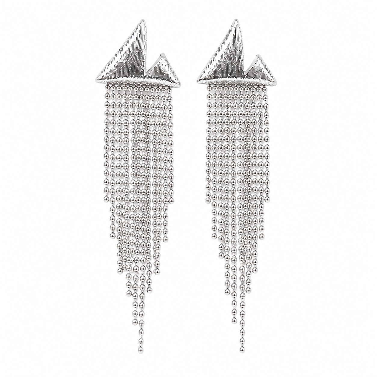 Silver Waterfall Studs Earrings