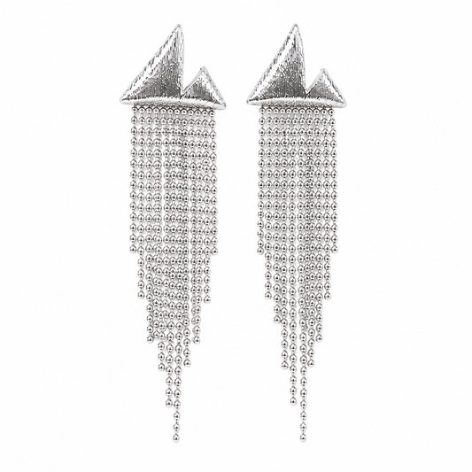 Silver Waterfall Studs Earrings